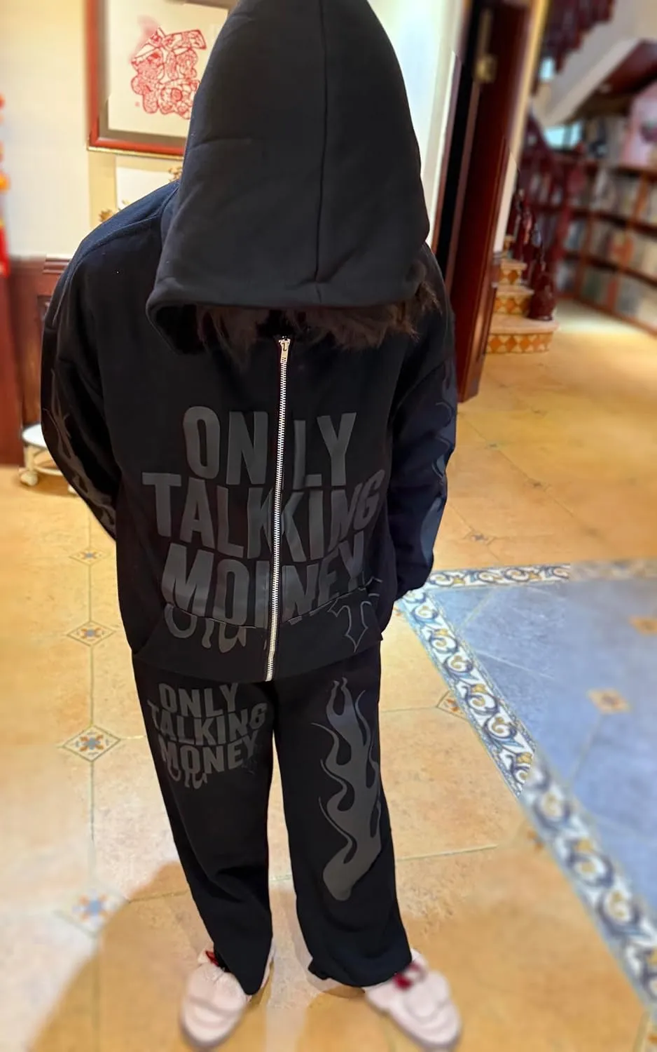 Star letter printed hoodie for men and women's hip-hop sportswear, loose hoodie top