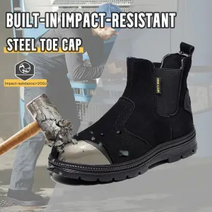 Steel Toe Work Boots for Men Slip Resistant Welding Work Boots Slip-on Safety Shoes for Industrial Construction