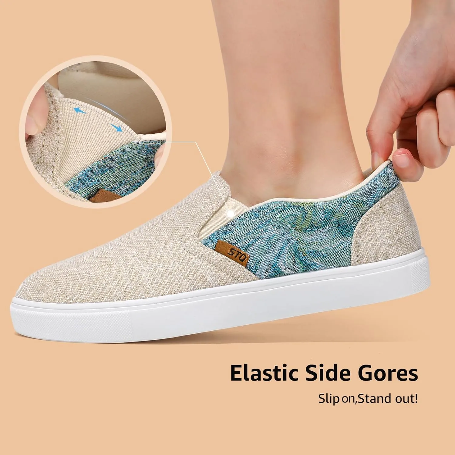 STQ Wide Toe Box Slip On Shoes for Women | Business Casual Shoes for Women Trendy Fashion Sneakers Lightweight Loafers Shoes