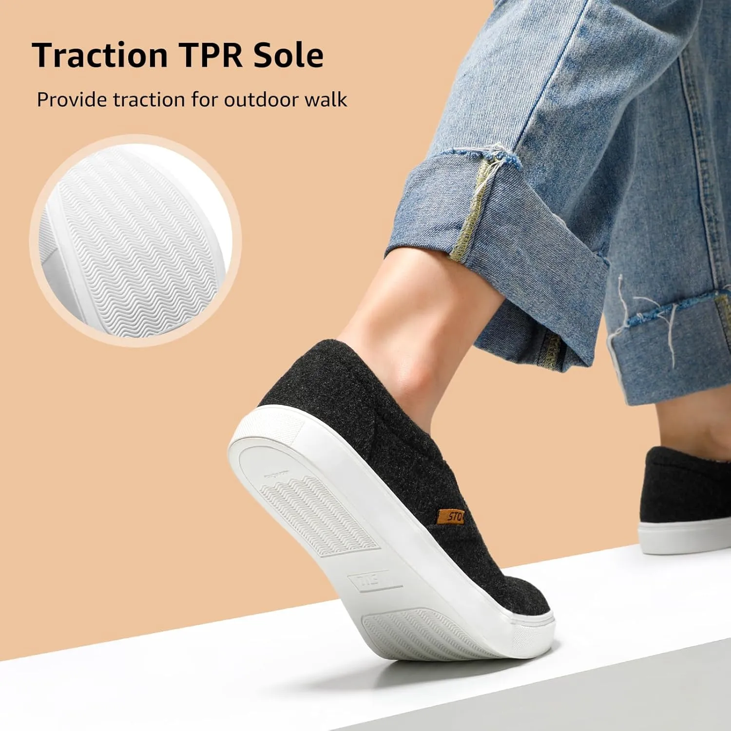 STQ Wide Toe Box Slip On Shoes for Women | Business Casual Shoes for Women Trendy Fashion Sneakers Lightweight Loafers Shoes