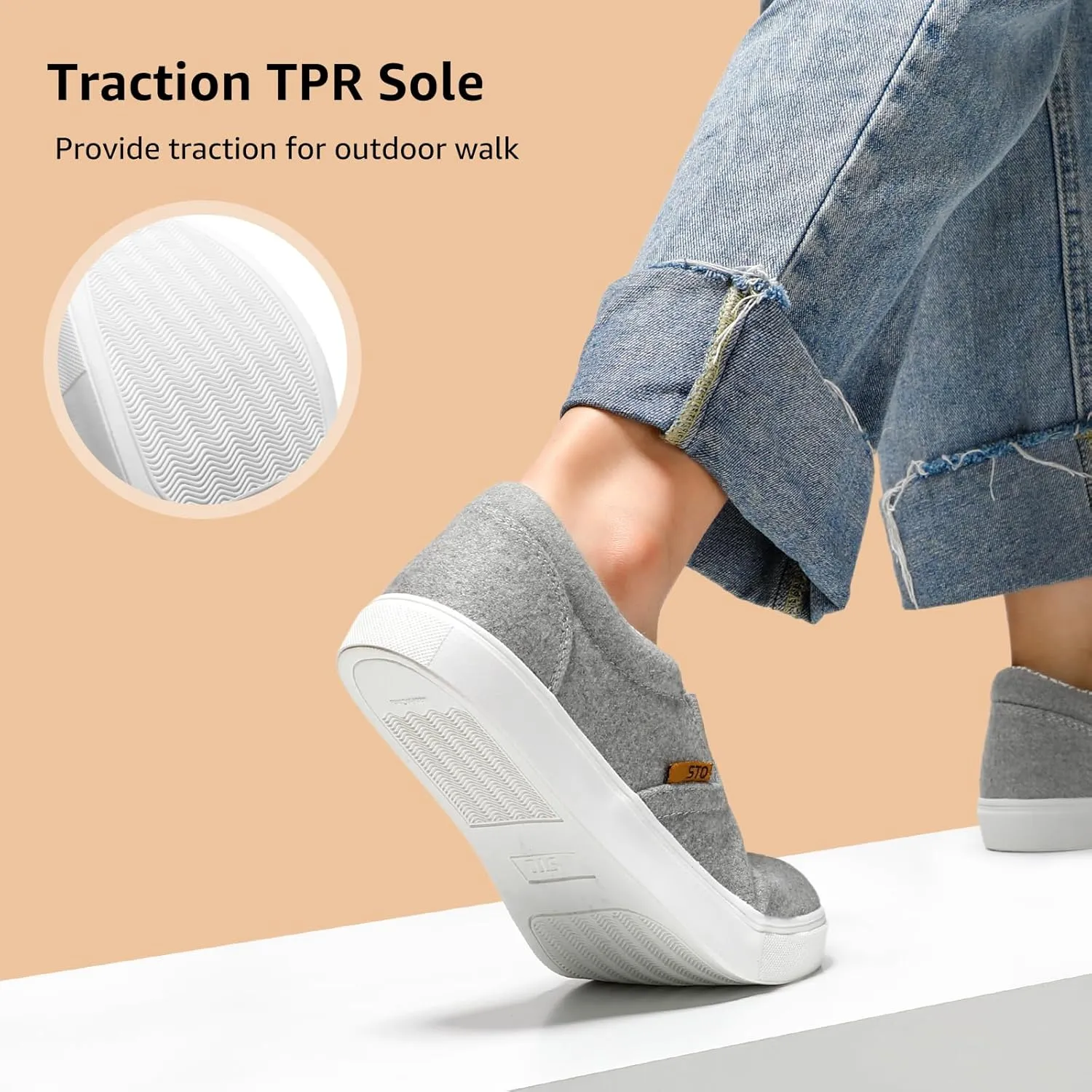 STQ Wide Toe Box Slip On Shoes for Women | Business Casual Shoes for Women Trendy Fashion Sneakers Lightweight Loafers Shoes