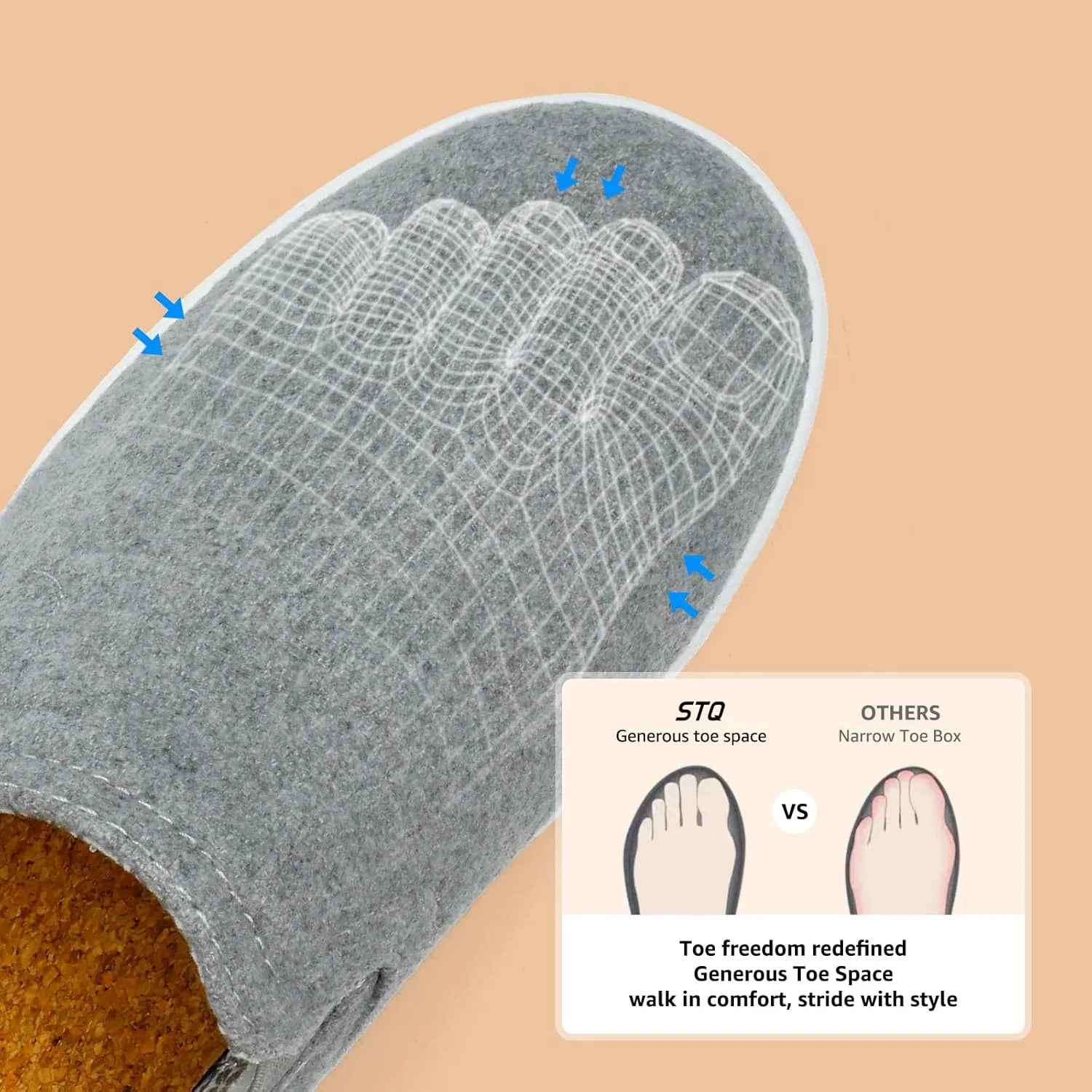 STQ Wide Toe Box Slip On Shoes for Women | Business Casual Shoes for Women Trendy Fashion Sneakers Lightweight Loafers Shoes