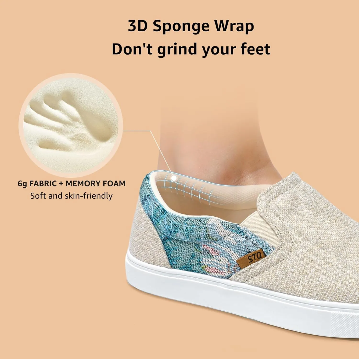 STQ Wide Toe Box Slip On Shoes for Women | Business Casual Shoes for Women Trendy Fashion Sneakers Lightweight Loafers Shoes