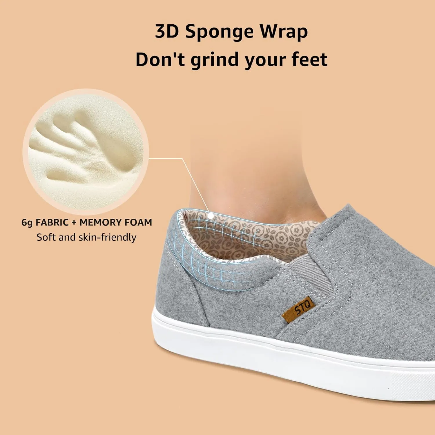 STQ Wide Toe Box Slip On Shoes for Women | Business Casual Shoes for Women Trendy Fashion Sneakers Lightweight Loafers Shoes