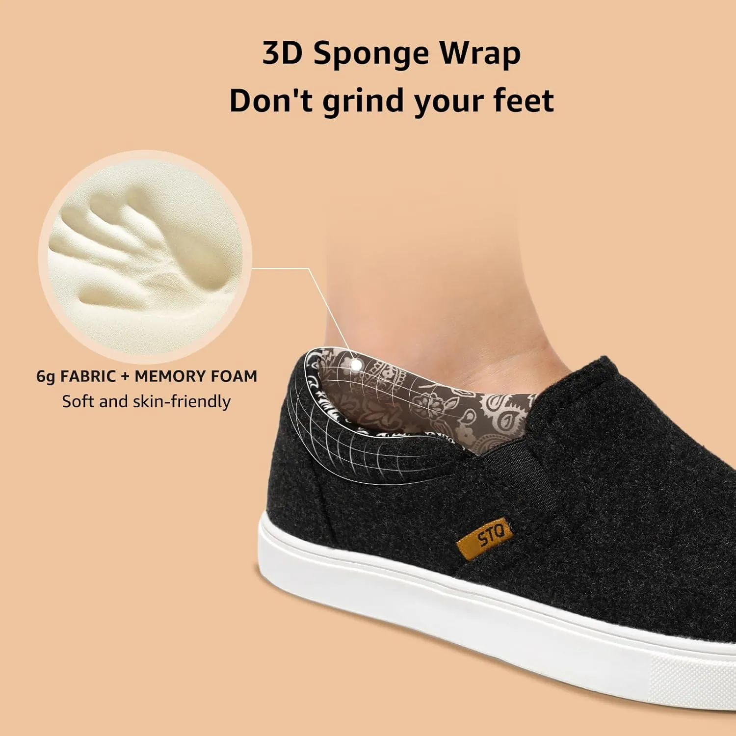 STQ Wide Toe Box Slip On Shoes for Women | Business Casual Shoes for Women Trendy Fashion Sneakers Lightweight Loafers Shoes