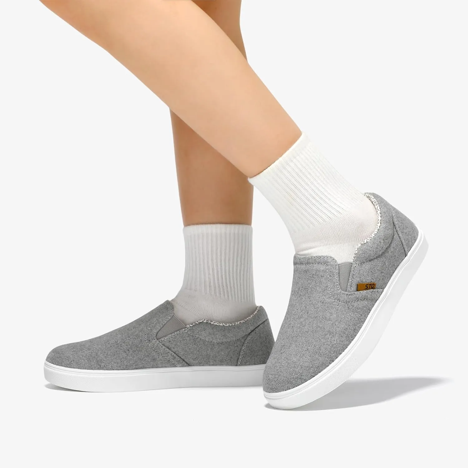 STQ Wide Toe Box Slip On Shoes for Women | Business Casual Shoes for Women Trendy Fashion Sneakers Lightweight Loafers Shoes
