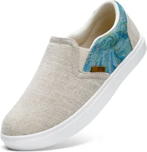 STQ Wide Toe Box Slip On Shoes for Women | Business Casual Shoes for Women Trendy Fashion Sneakers Lightweight Loafers Shoes