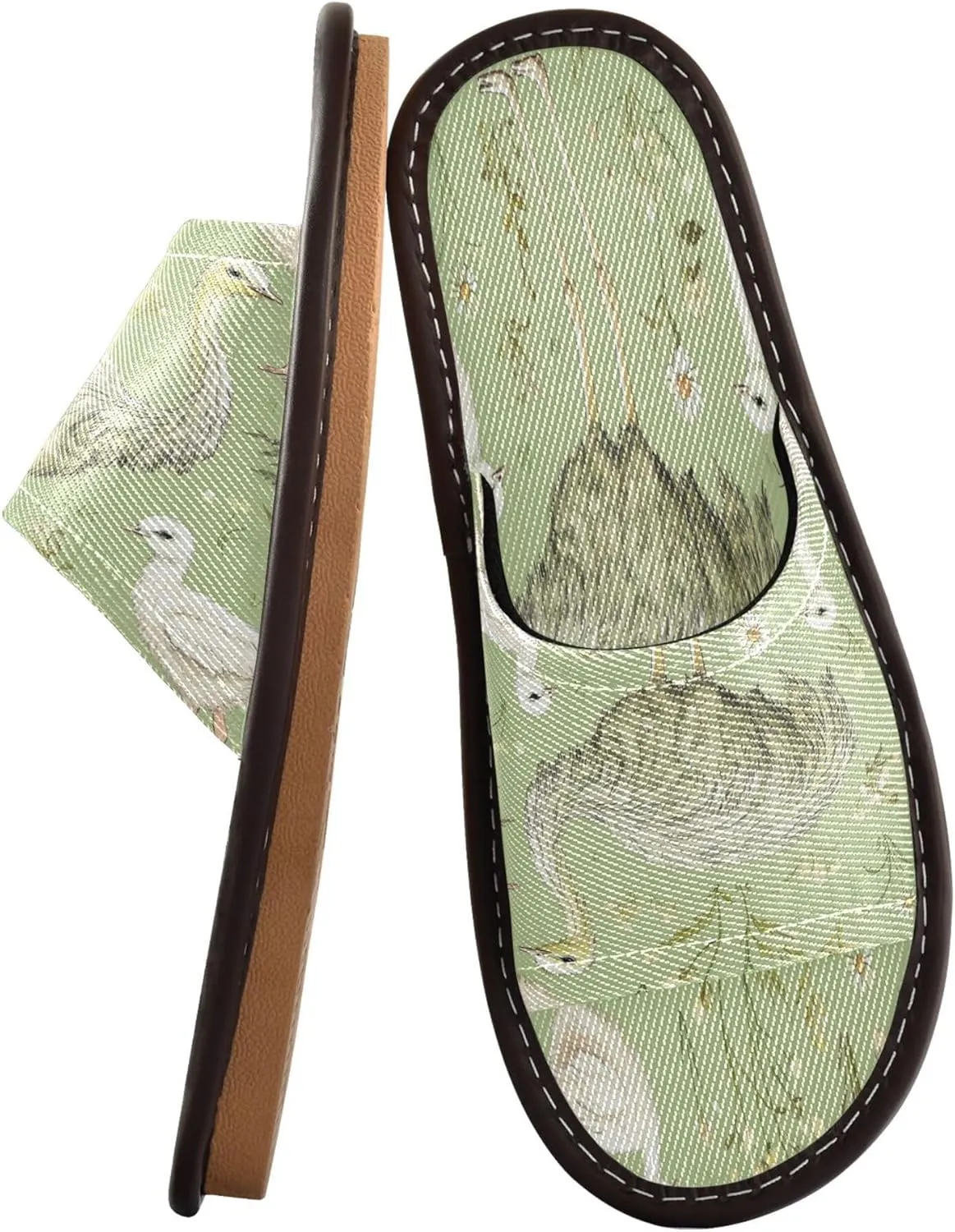 Summer Slipper Ostrich Green Flower Indoor House Men Women Quick Drying Slippers