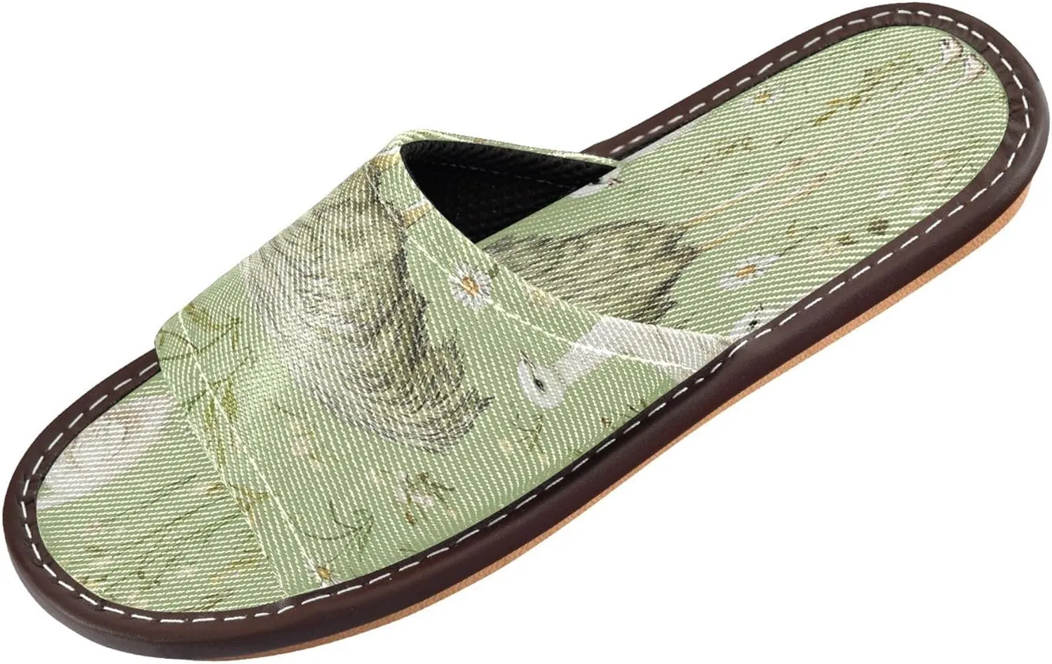 Summer Slipper Ostrich Green Flower Indoor House Men Women Quick Drying Slippers