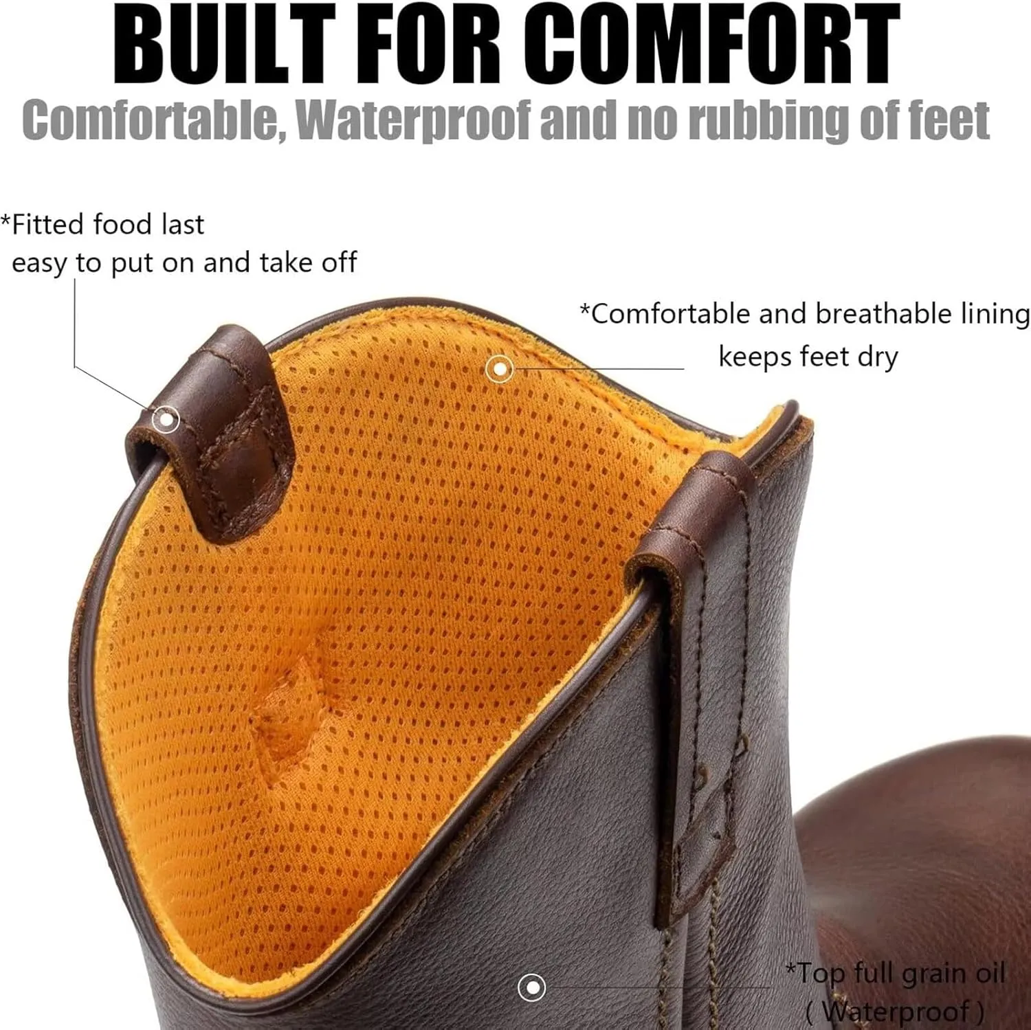 SUREWAY Mens 10 in Soft/Steel Toe Waterproof Wellington Boot,Heavy Duty Pull On Work Boots for Men,Full Grain Leather,Goodyear Welted,Superior Slip Resistant