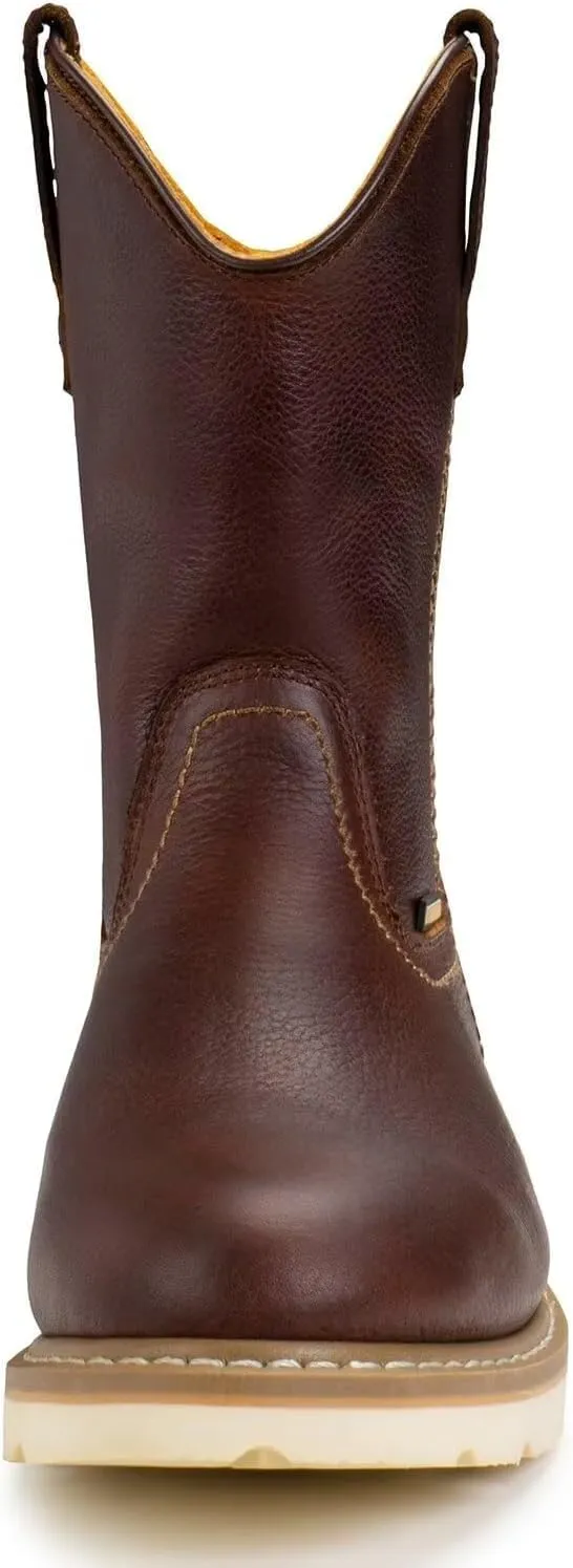 SUREWAY Mens 10 in Soft/Steel Toe Waterproof Wellington Boot,Heavy Duty Pull On Work Boots for Men,Full Grain Leather,Goodyear Welted,Superior Slip Resistant