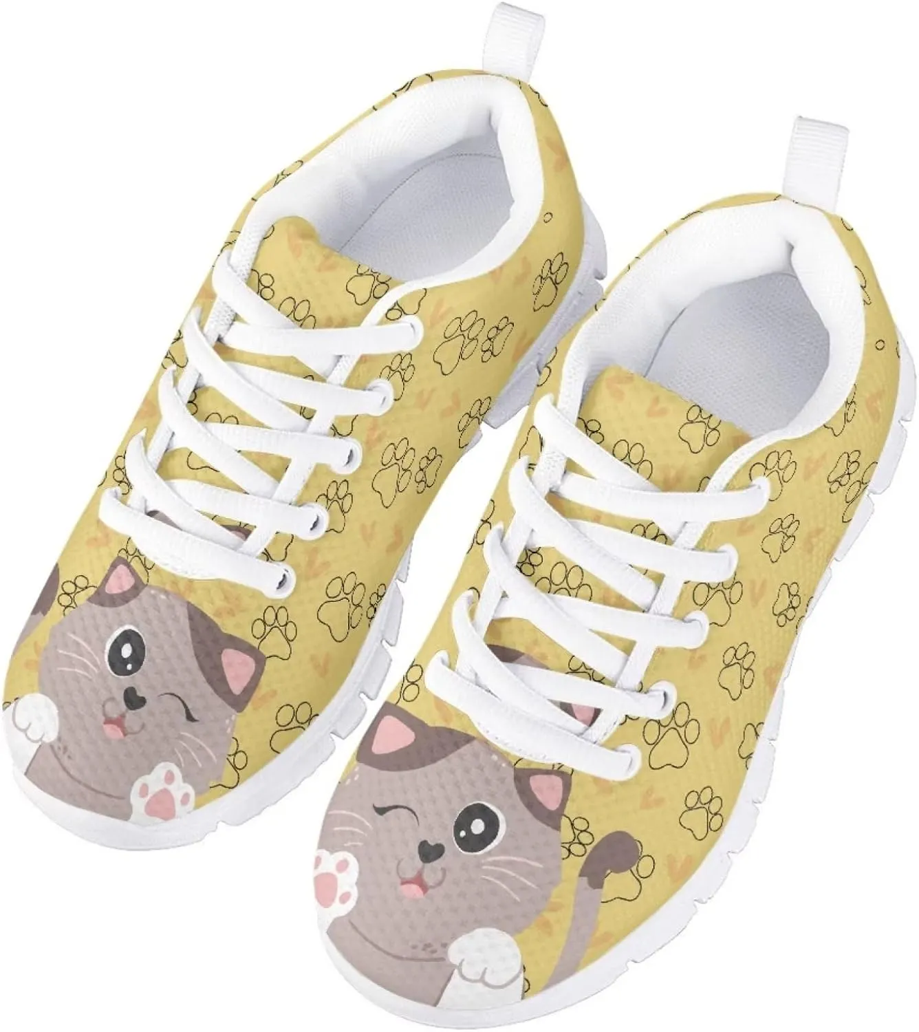 SYtrade Girls Slip-On Sneakers Lace-up Tennis Shoes Kids Athletic Shoes