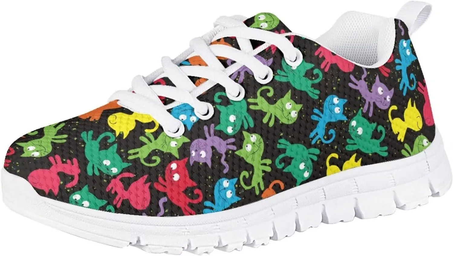 SYtrade Kids' Non-Marking Running Shoes White Sole Lace Up Walking Sneaker