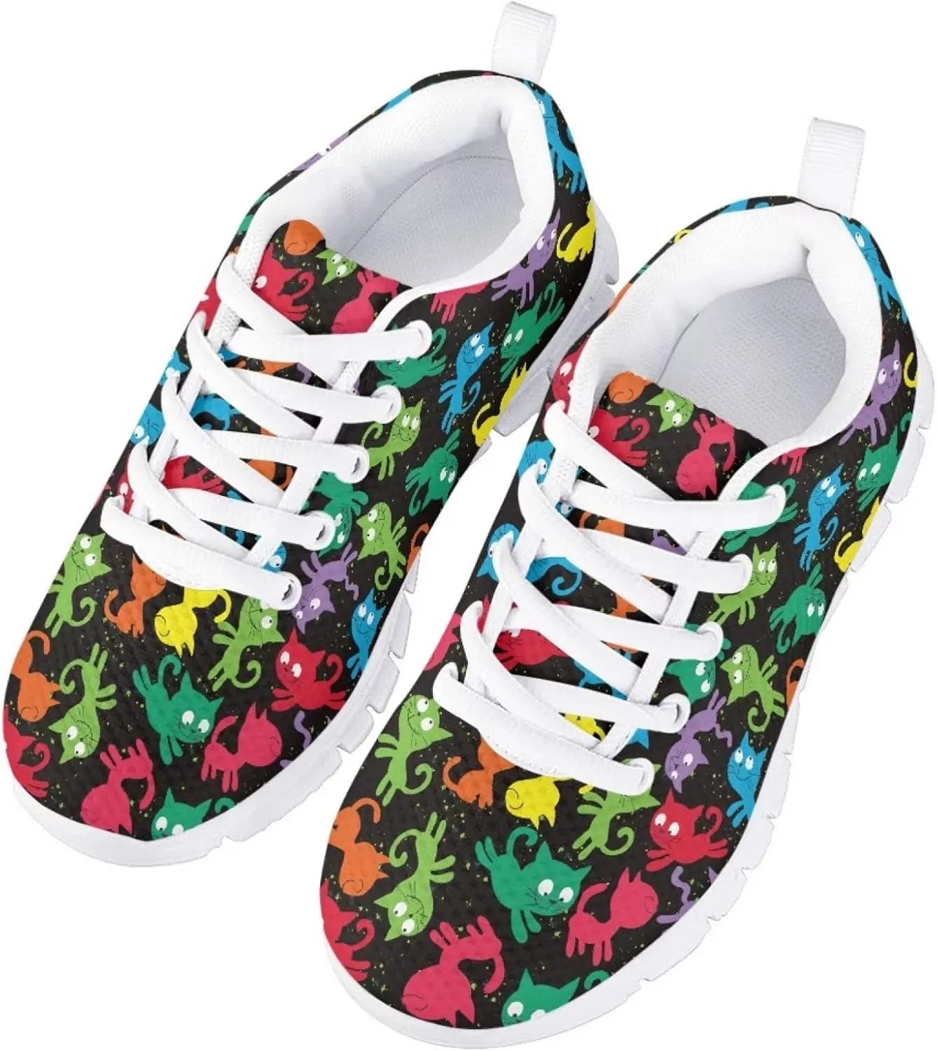 SYtrade Kids' Non-Marking Running Shoes White Sole Lace Up Walking Sneaker