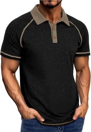 T-Shirts for Man Classic Raglan Short Sleeve Performance Quick Dry Golf Polo Shirts Athletic Casual Tactical Tee Tops