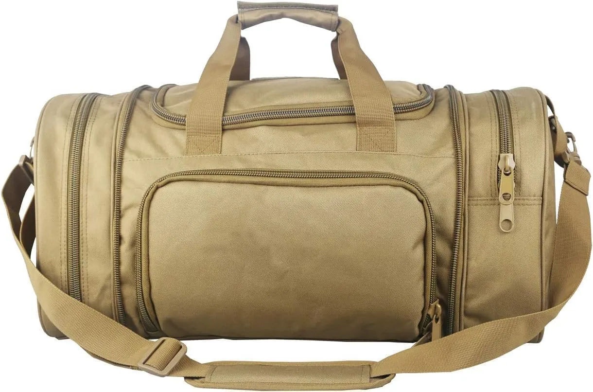 Tactical Travel Duffle Bag with Shoes Compartment Weekender Bags Carry On Overnight Bag For Men and Women Gym Sports Tote Pocket