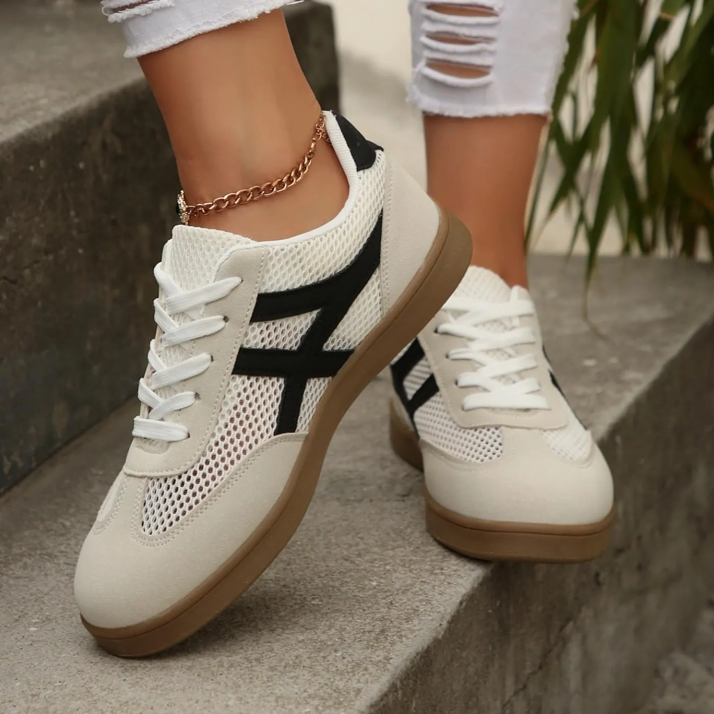 Tennis Shoes for Women & Girls - Mesh Breathable Walking Running Shoes Anti Slip Skateboarding Sneakers