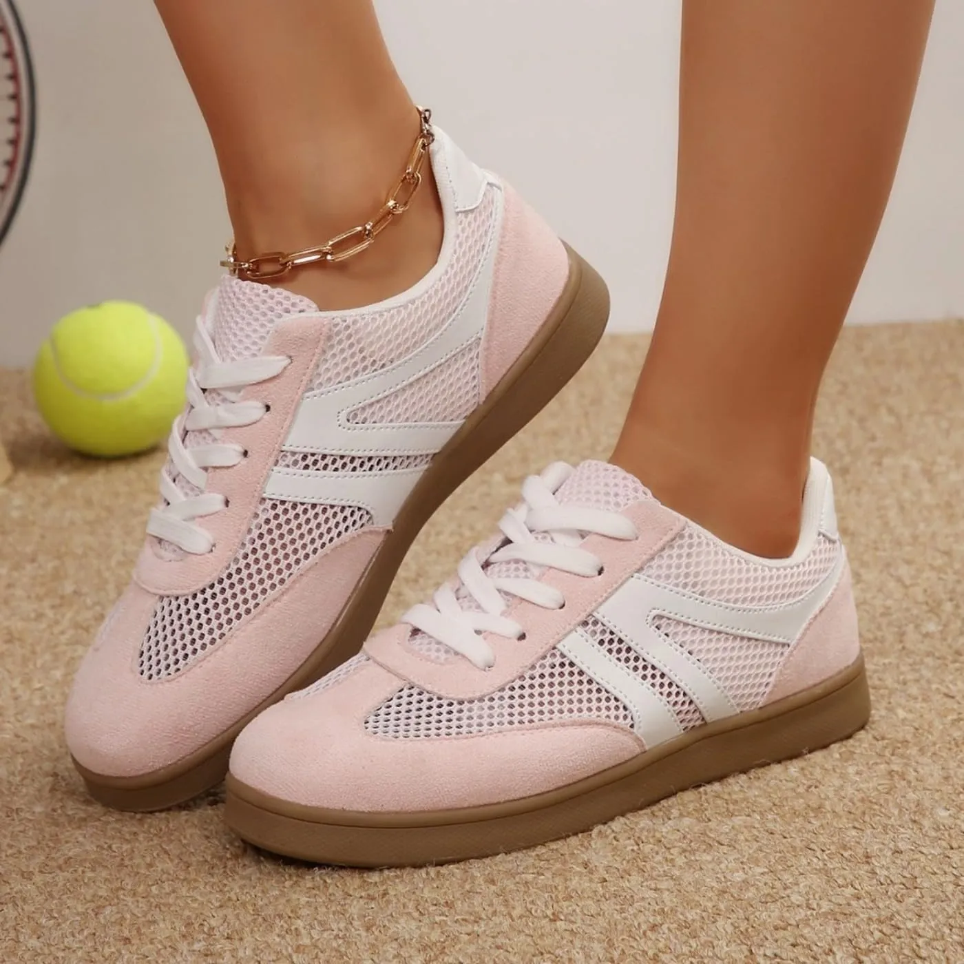 Tennis Shoes for Women & Girls - Mesh German Training Running Shoes Anti Slip Skateboarding Sneakers for Summer