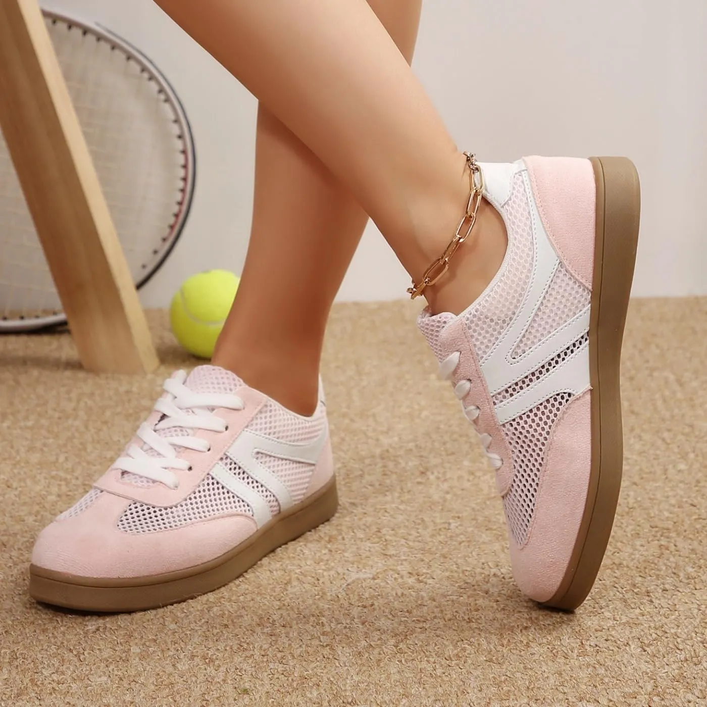 Tennis Shoes for Women & Girls - Mesh German Training Running Shoes Anti Slip Skateboarding Sneakers for Summer