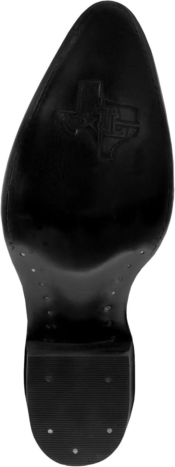Texas Legacy Mens Black Western Cowboy Boots Crocodile & Ostrich Print J Toe