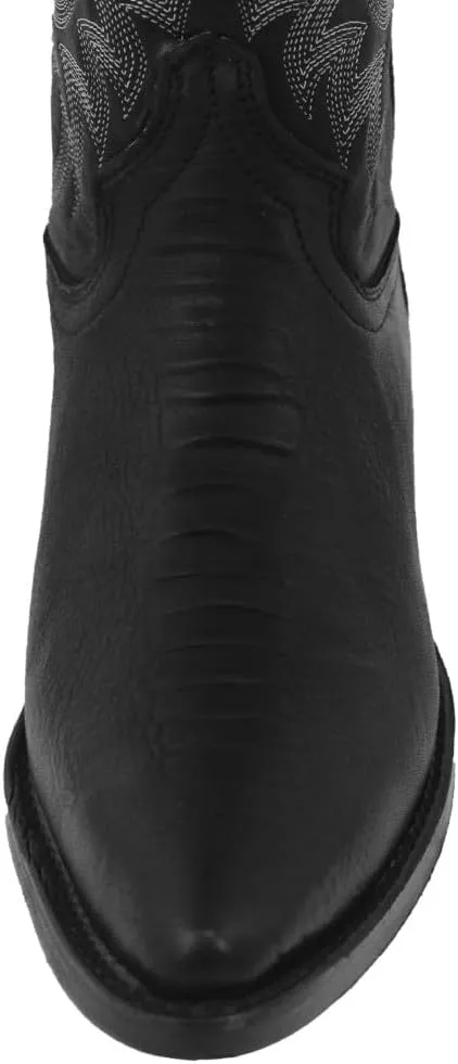 Texas Legacy Mens Black Western Leather Cowboy Boots Ostrich Leg Print J Toe