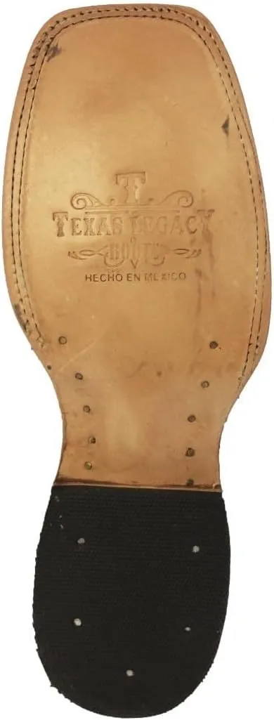 Texas Legacy Mens Blue Cowboy Boots Ostrich Quill Print Leather Square Toe Botas