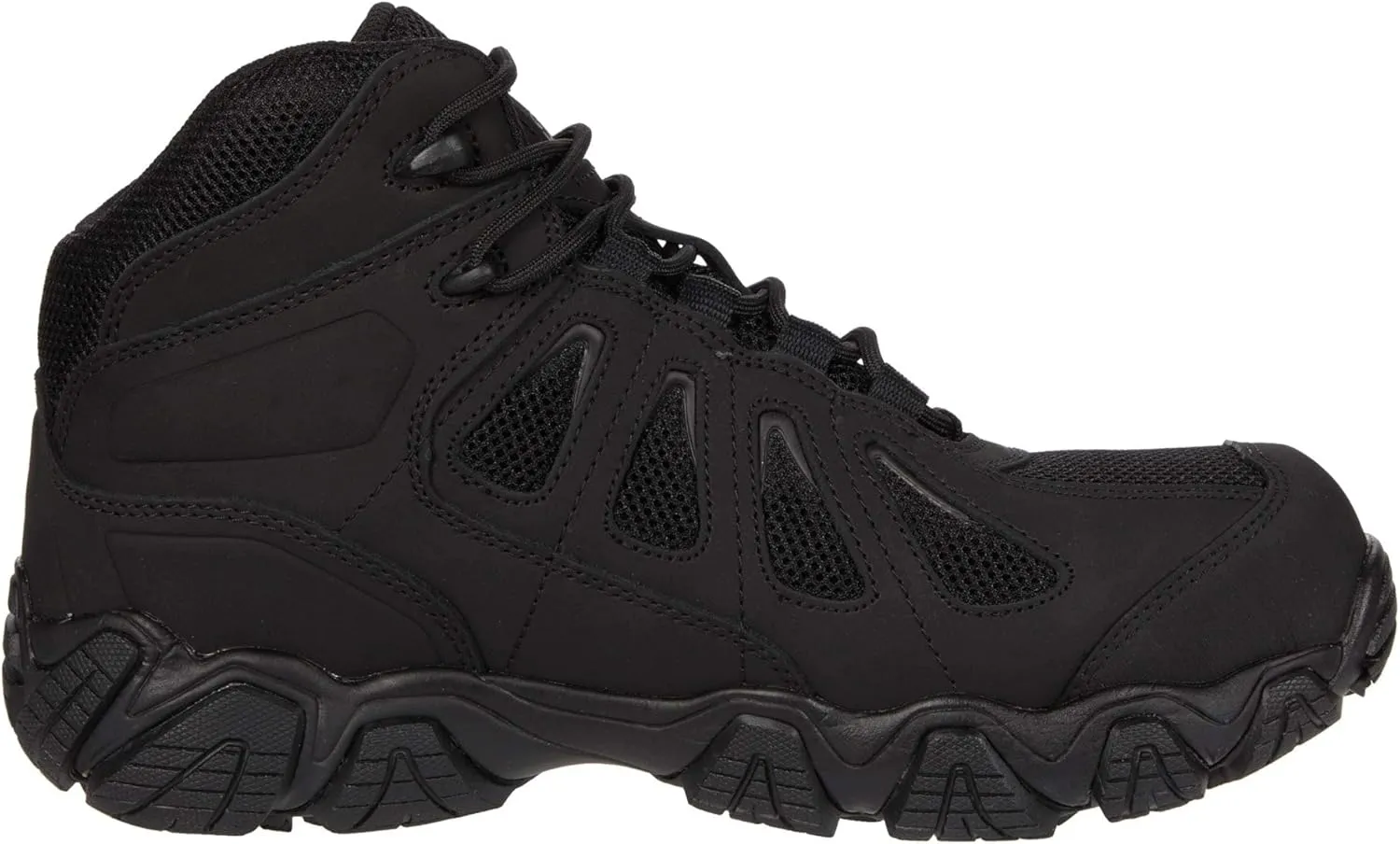 Thorogood Crosstrex Mid Waterproof Hiking Boots for Men - Lightweight Black Leather and Mesh with Safety Toe, Comfort Insole, and Athletic Traction Outsole