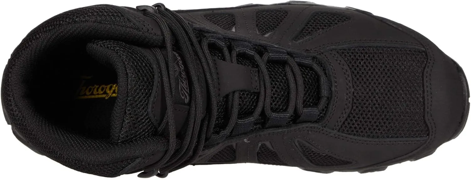 Thorogood Crosstrex Mid Waterproof Hiking Boots for Men - Lightweight Black Leather and Mesh with Safety Toe, Comfort Insole, and Athletic Traction Outsole