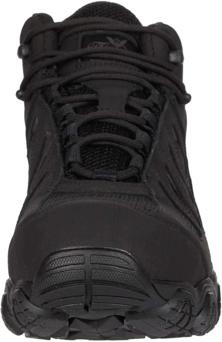 Thorogood Crosstrex Mid Waterproof Hiking Boots for Men - Lightweight Black Leather and Mesh with Safety Toe, Comfort Insole, and Athletic Traction Outsole