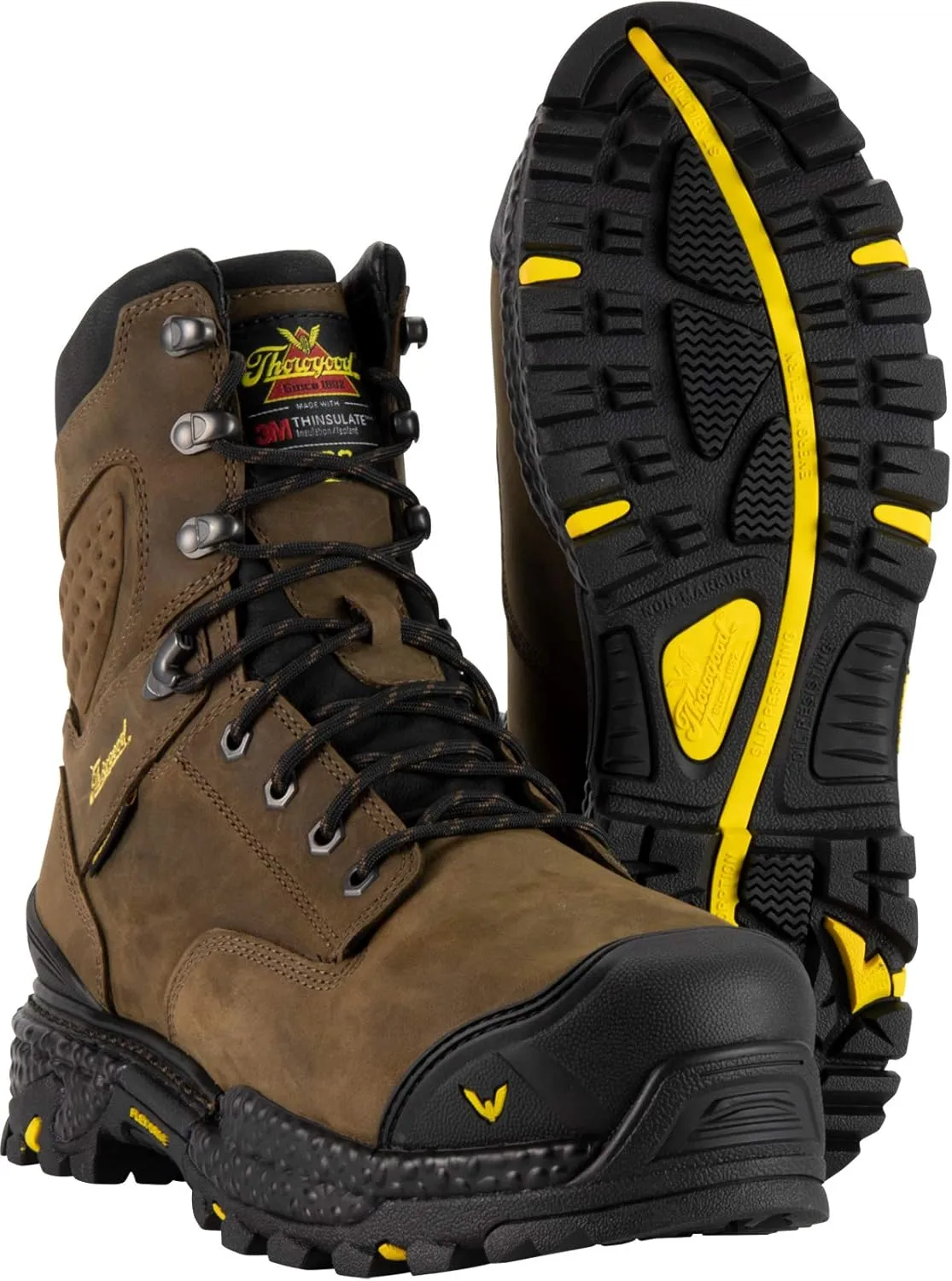 Thorogood Infinity FD Series 8” Waterproof Composite Toe Work Boots for Men with Full-Grain Leather, 400g Insulation, and Slip-Resistant Outsole; EH Rated