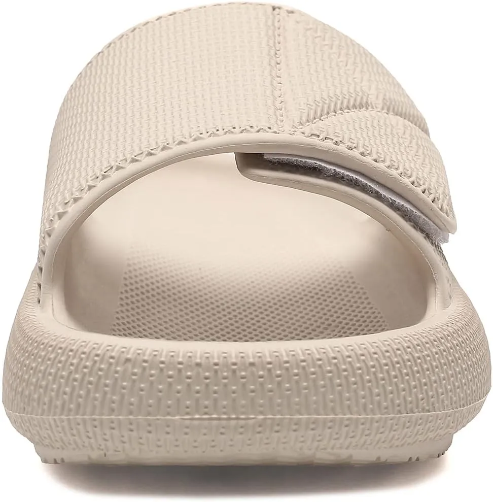 TOBVZOO Cloud Slides for Women, Pillow Slippers with Adjustable Strap, Non Slip Cushioned Sandals Slides Soft Thick Sole