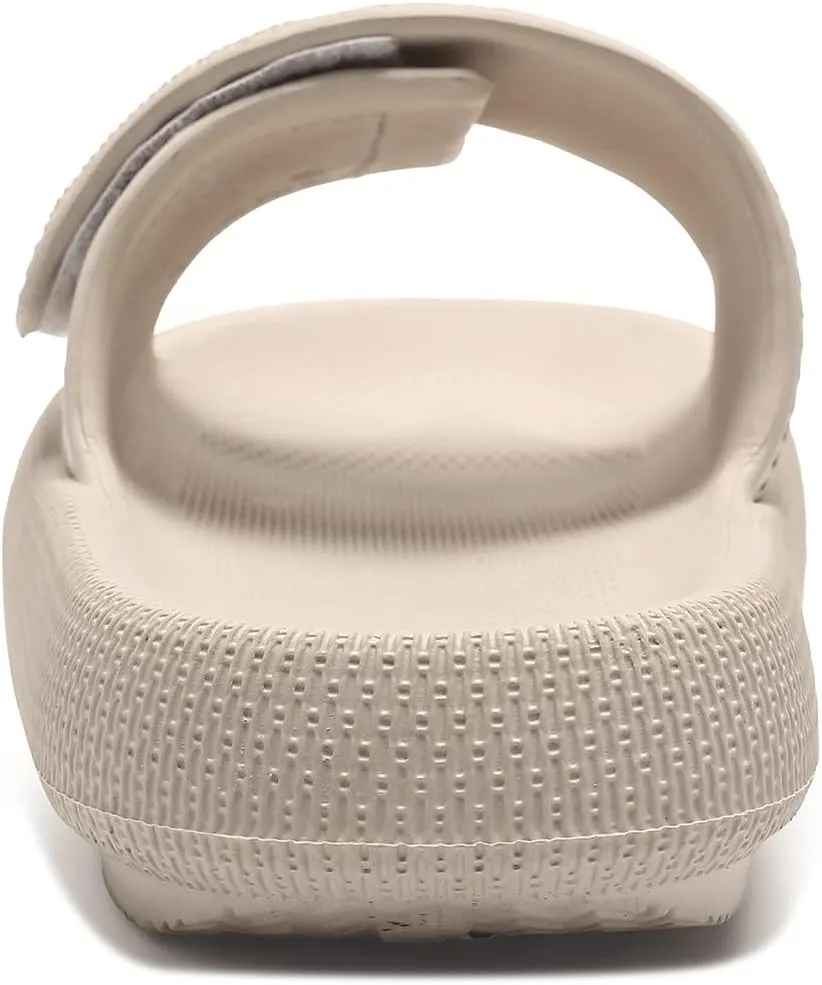TOBVZOO Cloud Slides for Women, Pillow Slippers with Adjustable Strap, Non Slip Cushioned Sandals Slides Soft Thick Sole