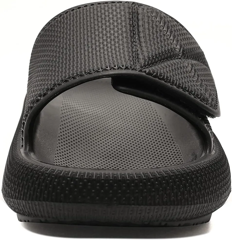 TOBVZOO Cloud Slides for Women, Pillow Slippers with Adjustable Strap, Non Slip Cushioned Sandals Slides Soft Thick Sole