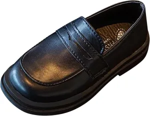 Toddler Boys Girls Loafers School Shoes Fashion Mary Jane Flat𝘀 Comfort Round Toe Leather Slip On Dress Shoes