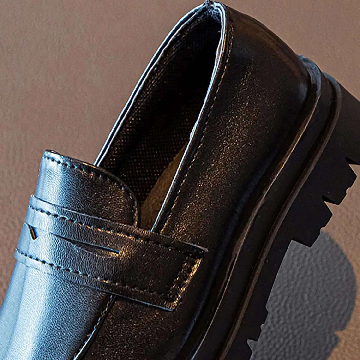 Toddler Boys Girls Loafers School Shoes Fashion Mary Jane Flat𝘀 Comfort Round Toe Leather Slip On Dress Shoes