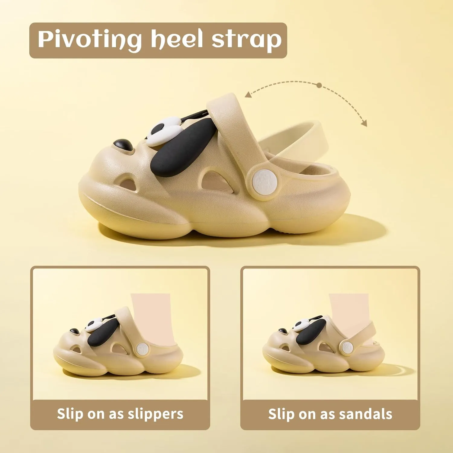 Toddlers Boys & Girls Clogs Cute Animals EVA Non-Slip Kids Platform Sandals for Shower and Beach