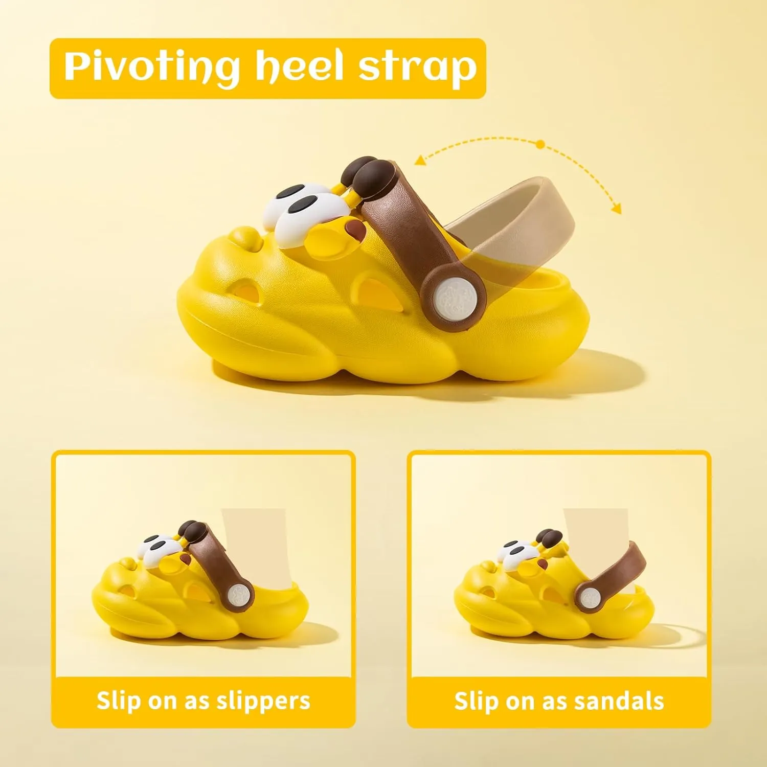 Toddlers Boys & Girls Clogs Cute Animals EVA Non-Slip Kids Platform Sandals for Shower and Beach