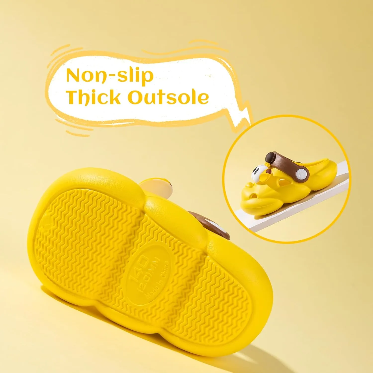 Toddlers Boys & Girls Clogs Cute Animals EVA Non-Slip Kids Platform Sandals for Shower and Beach