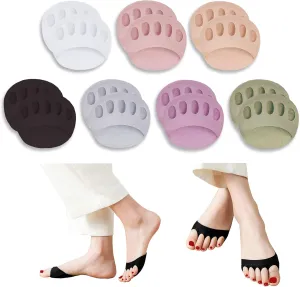 Toe Socks 7 Pairs Soft Honeycomb Fabric Foot Pads,Reusable Ball of Foot Cushions for Women Metatarsal Pads for Pain Relief Care Protector Metatarsal Socks