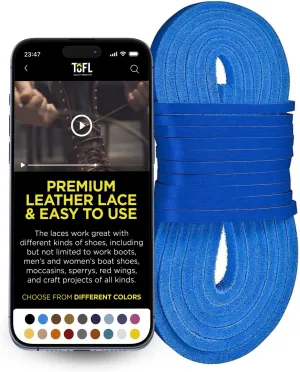 TOFL Leather Boot Laces|1/8 Inch Thick 72 Inches Long|2 Leather Strips [1 Pair]