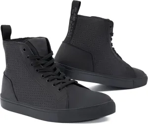 Tramp II Motorcycle Boots for Men and Women, Cowhide Leather, Perforated, Ankle Protection, Reinforcements on Toes and Ankles, Sizes up to 48, black, 10