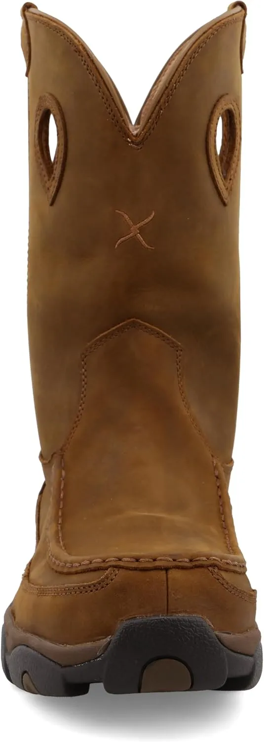 Twisted X Men's 11" Comp Toe Boot - Pull-On Cowboy Boots Made with Composite Safety Toe, Full-Grain Leather Vamp and Shaft, Toe Cap and Heel Kick, and Reinforced Pull Holes