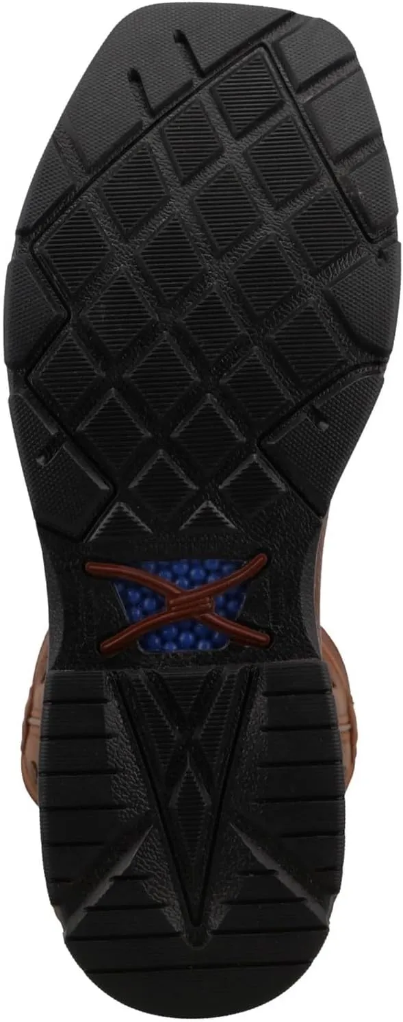 Twisted X Men's 12" Western Work Boot, Square Toe with CellStretch