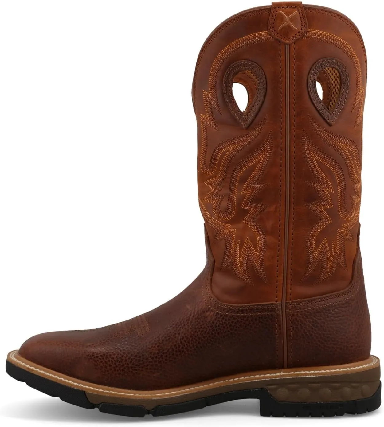 Twisted X Men's 12" Western Work Boot, Square Toe with CellStretch
