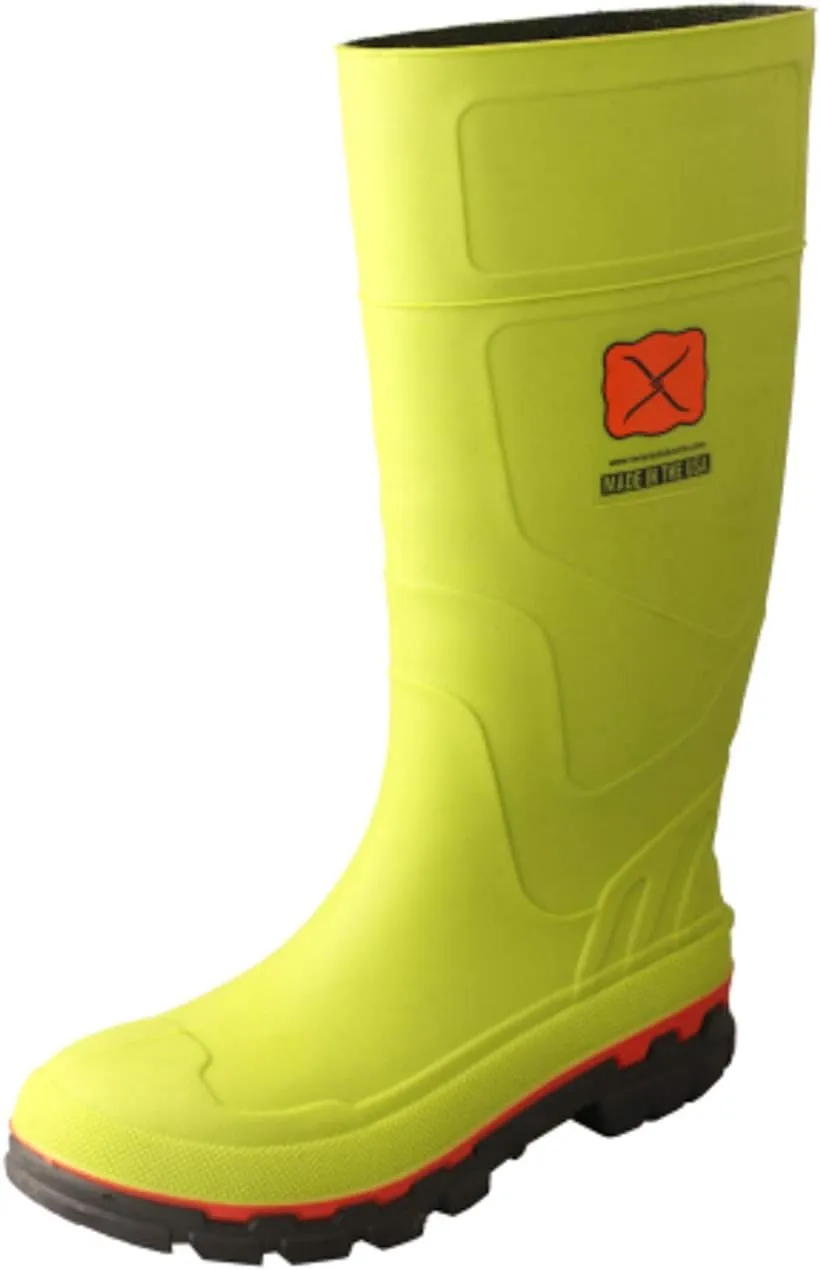 TWISTED X Men's Work 14" Steel Toe Mud Boot, Green, 11 Medium
