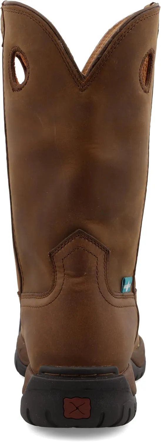 Twisted X Men’s Work Boot - K Toe All-Around Boots Designed with Air-Mesh Lining, Compression- EVA Midsole, Rubber Outsole, and Full-Grain Oiled Leather Vamp and 11” Shaft