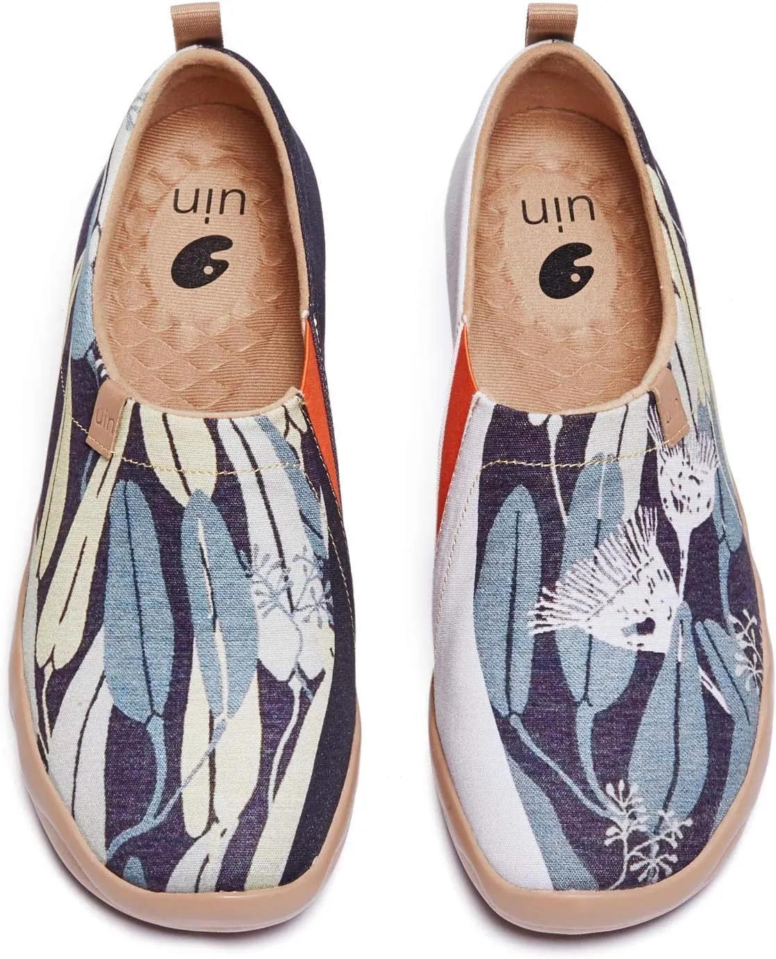 UIN Men's Walking Travel Shoes Slip On Canvas Casual Loafers Lightweight Comfort Art Painted Fashion Sneaker in The Wood (11.5)