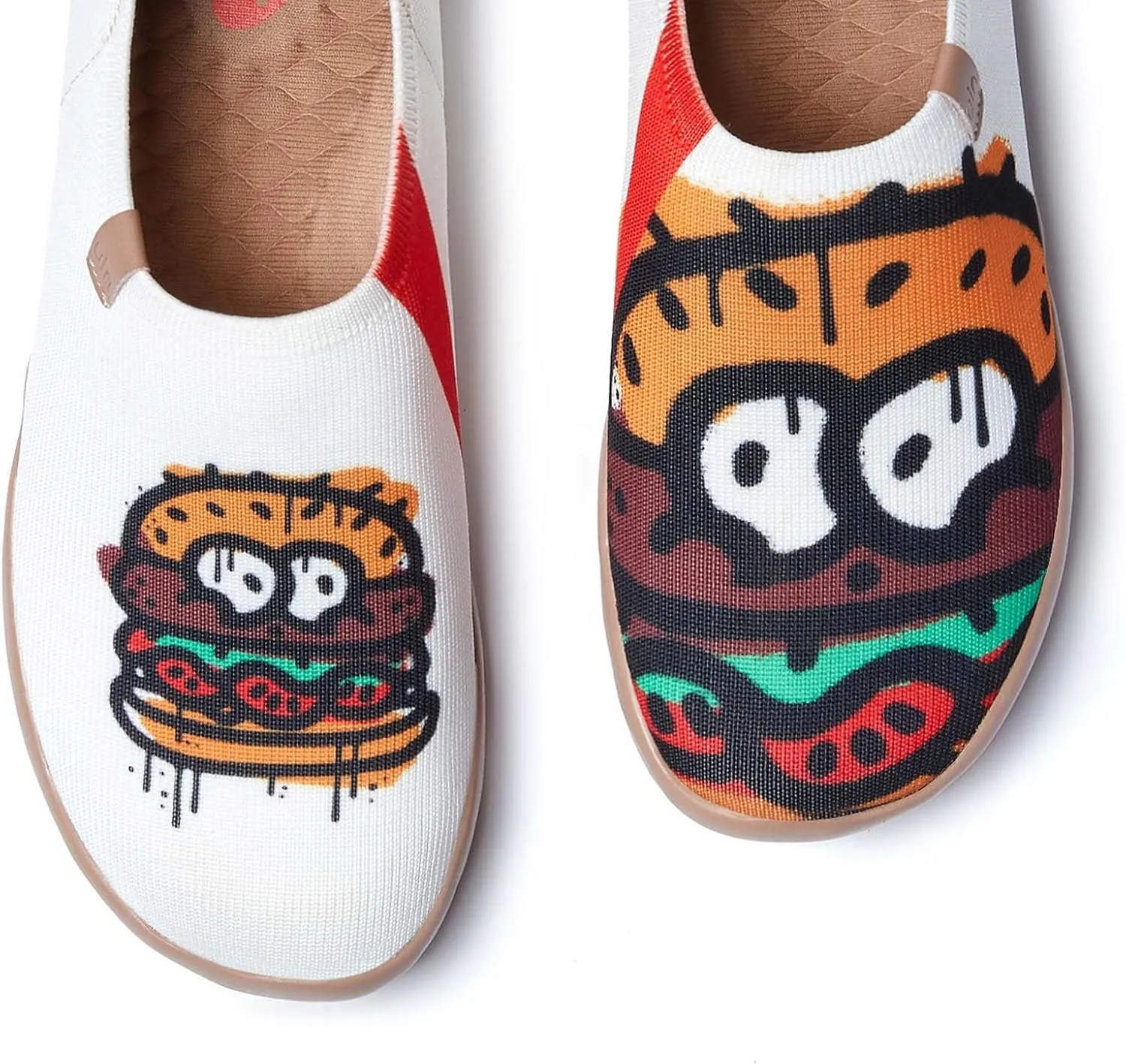 UIN Women's Knit Slip On Loafers Comfort Lightweight Fashion Sneaker Art Painted Travel Shoes Toledo Ⅰ