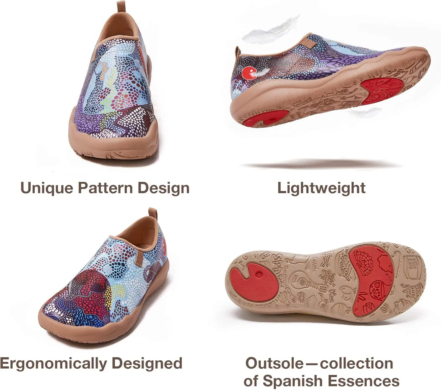UIN Women's Walking Travel Shoes Slip On Microfiber Casual Loafers Lightweight Comfort Fashion Sneaker