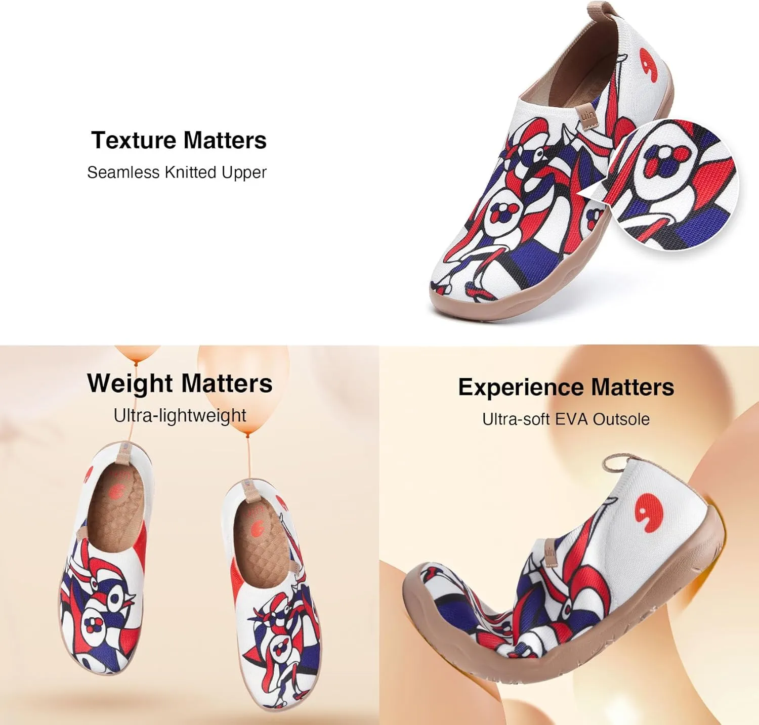 UIN Zoltan Women's Art Travel Shoes Comfort Slip On Loafers Lightweight Fashion Sneaker